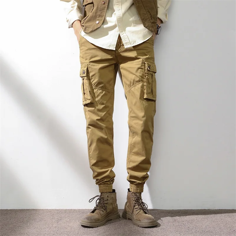 High Quality Khaki Casual Pants Men Military Tactical Joggers Cargo Pants Multi Pocket Fashions