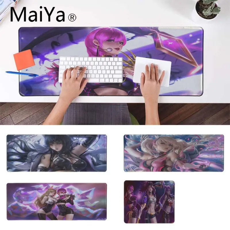 Игровой коврик для мыши MaiYa League of Legends girl band K DA Akali Ahri резиновый компьютерный