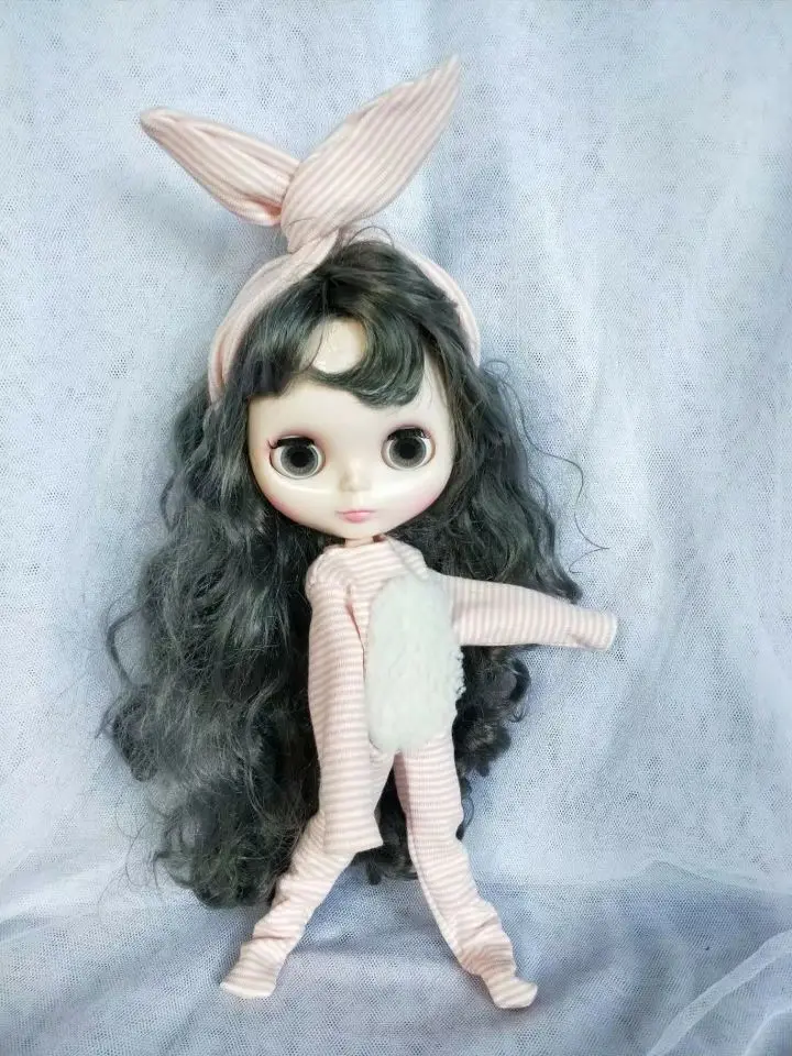 2 шт./компл. очаровательное Blyth белье для куколок розовые полосатые пижамы+ Милая повязка для волос для blyth 1/6 куклы одежда аксессуары
