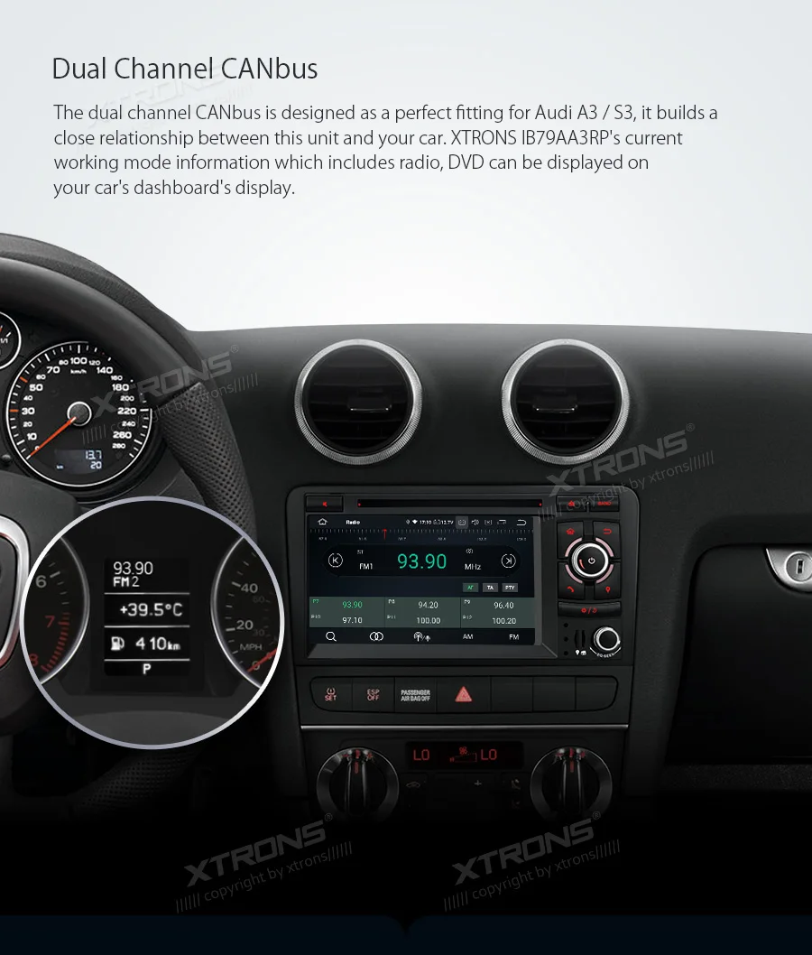 Clearance 7" Android 9.0 Car DVD Multimedia GPS Radio for Audi A3 2003-2012 & S3 2006-2012 & RS3 2011-2012 with Wi-Fi BT 4GB RAM 64GB ROM 20