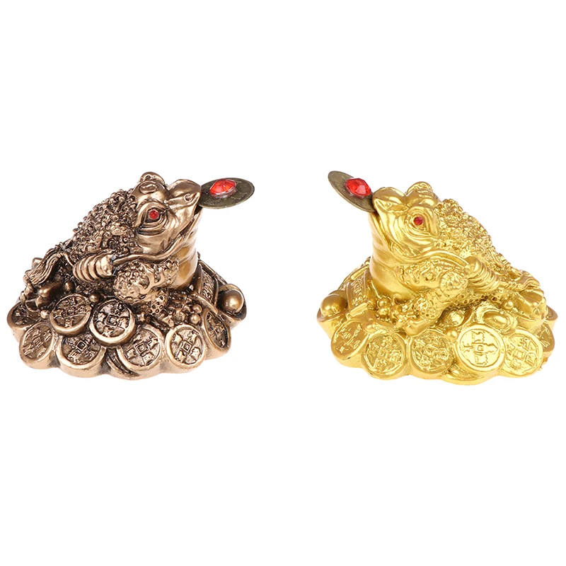 Chinese Fortune Frog Feng Shui Lucky Three Legged Money Toad Home Office Shop Business Decoration 1pcs
