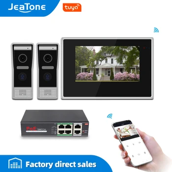 

JeaTone 720P WiFi IP Video Door Phone Video Intercom 2-1 Home Access Control System Android IOS App Remote Unlock Touch Screen