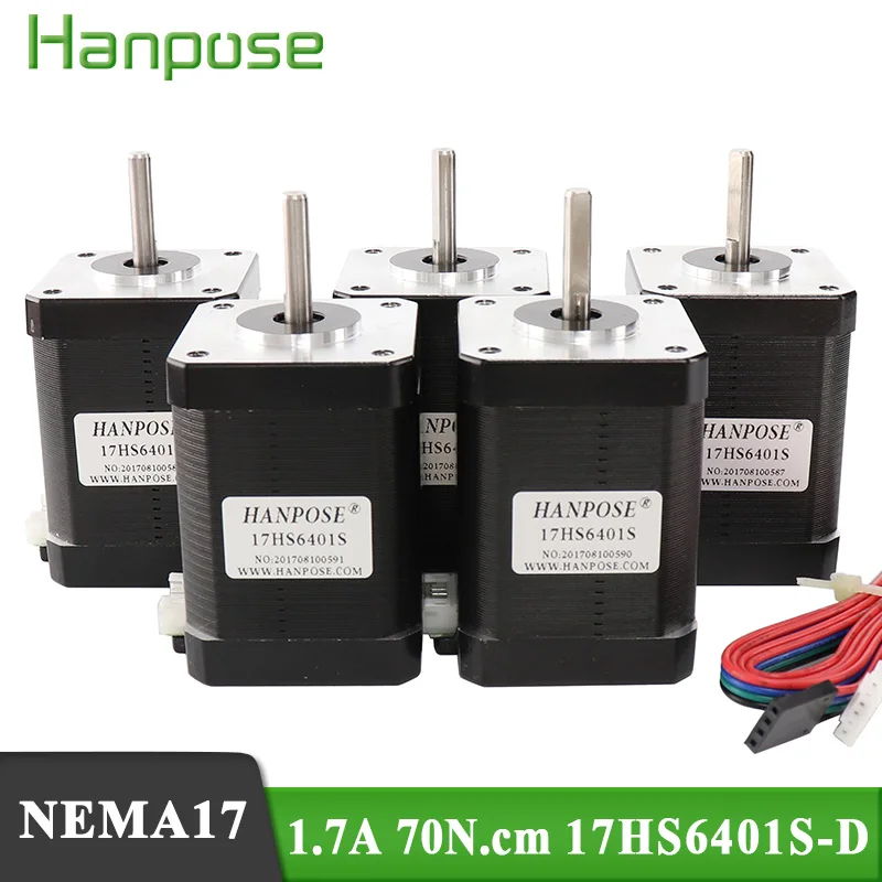 5 шт. nema17 шаговый двигатель 60 мм/2-фазный Гибридный 3D printer17HS6401S (1.7A 0.73NM мм