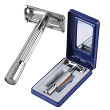 1 Набор, безопасная Двусторонняя Бритва для мужчин, Парикмахерская прямая бритва, Мужская бритва для бритья лица, бритвенные лезвия, бритвенный станок, подарки для мужчин, Прямая поставка