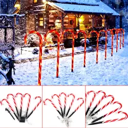 Luces de bastón de Navidad con energía Solar y USB, decoración de Feliz Navidad para el hogar, adornos para árboles de navidad, regalos de Año Nuevo 2020, 2021