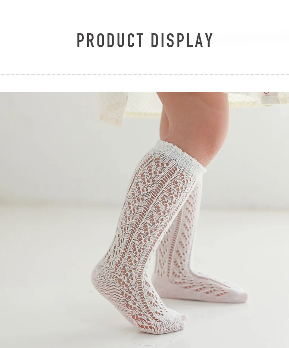 Kids Knee High Socks Child Toddler Girl Newborn Infant Summer Cotton Mesh Cute Princess Frilly Long Sock Kawaii Baby Accessories 8