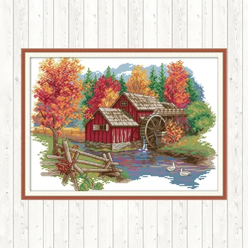 

Joy Sunday Cross Stitch Kits Printed Canvas for Embroidery Kit 14ct DMC DIY Hand Crafts for Needlework Counted Cross-stitch Set