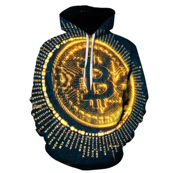 

New Design Men Women Cool Sweatshirt 3D Printed Bitcoin Tee Casual Hoodies Streatwear Funny Hip hop Fashion Pullovers Custom Top
