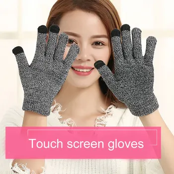 

Women Winter Warm Knitted Gloves TouchScreen Anti-Slip Silicone Gel Gloves TY53