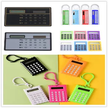 

Mini Keychain Calculator Plastic Handheld Pocket Type Coin Batteries Calculator Small battery office supplies student stationery