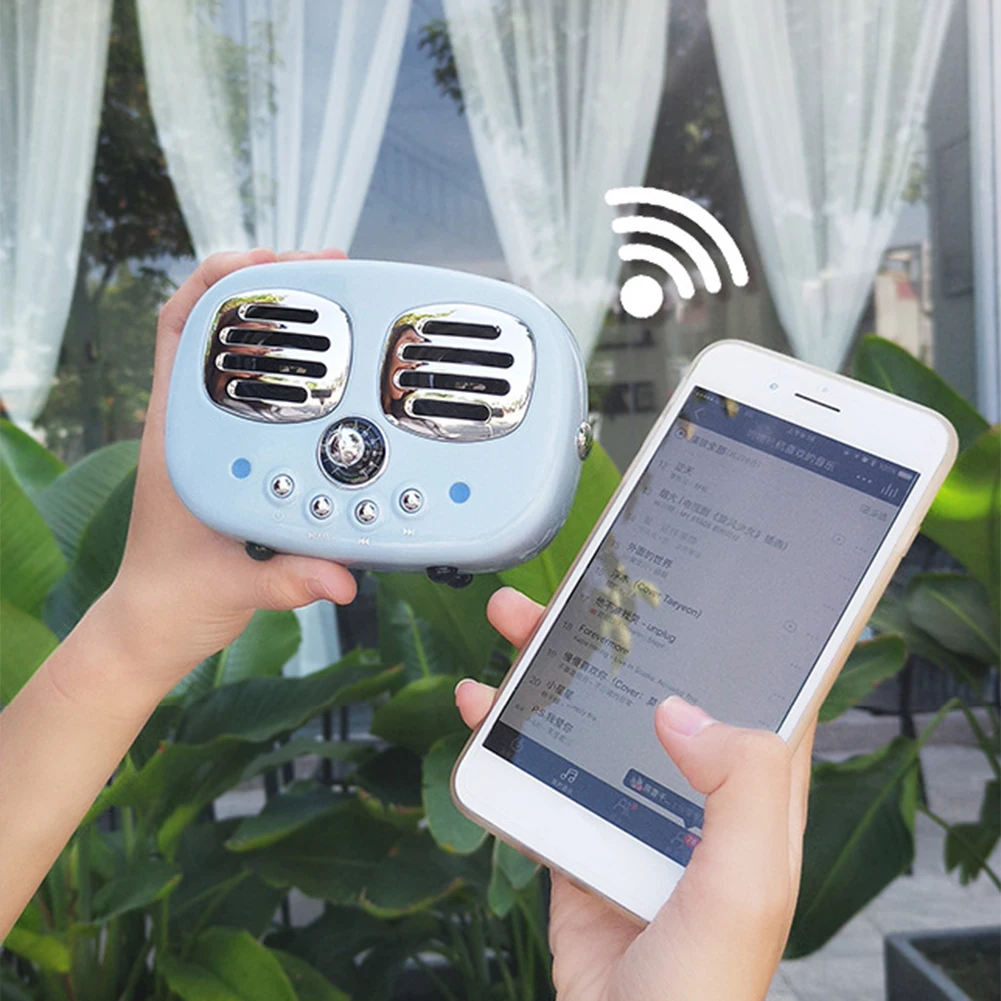 Ретро Bluetooth динамик усиленный бас беспроводной Bluetooth динамик с TF слотом для карты домашний пляж DQ-Drop