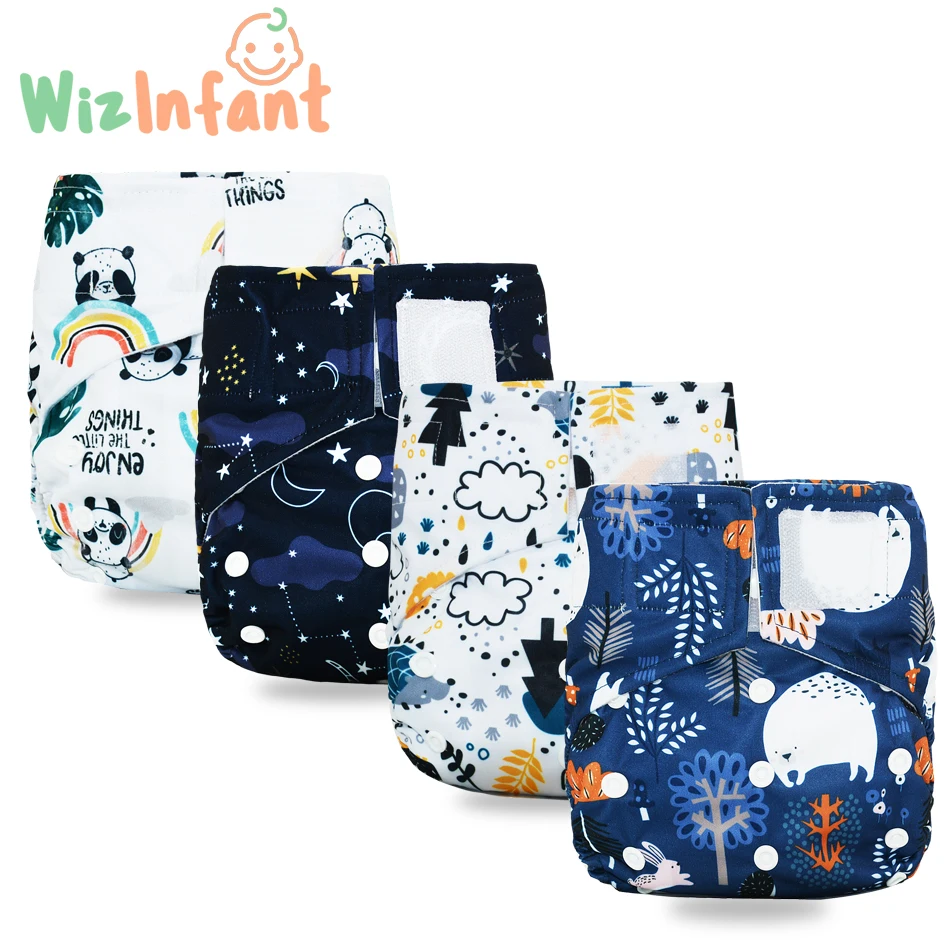 Впитывающие экологичные замшевые подгузники Wizinfant быстросохнущие Многоразовые