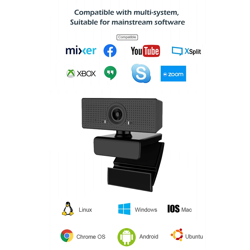 1080P Full HD Webcam USB Web Camera Wide Angle Support H264 with Mic Gaming Online Remote Video Call Cameras PC Laptop Webcam