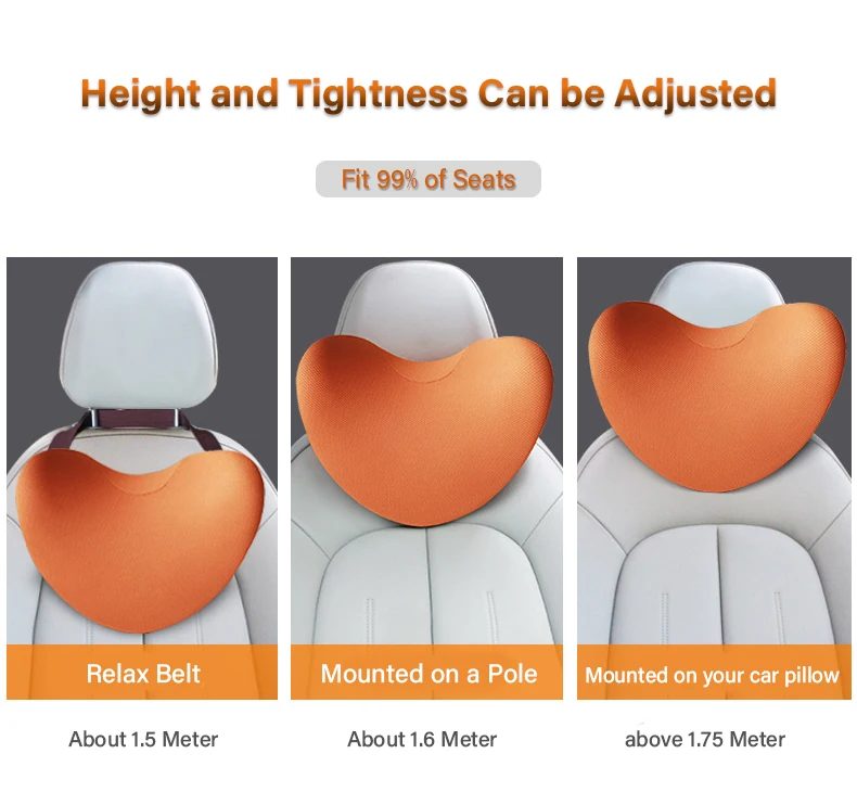 Purenlatex Heart Shape Car Auto Seat Headrest Neck Waist Support Protection Memory Foam (7)