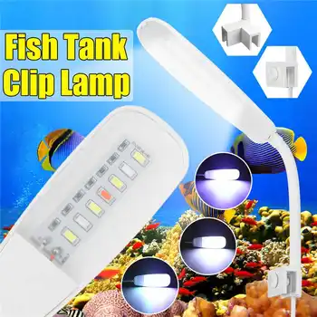 

USB LED Aquarium Light Lighting Flexible Arm Clip-on Fish Tank Lamp 360° Rotatable Touch Switch for 6MM 20-40CM Tank AC220-240V