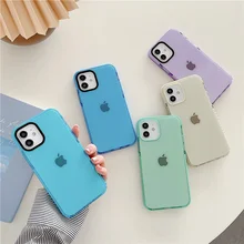 Neon Clear Case for iPhone 12 Pro Max Silicon Bumper Shockproof Cover for iPhone 11 7 8 Plus XR XS X SE 2020 12 Mini fluor Cases