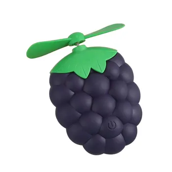 

Fruit mini handheld pocket charging fan Plastic LED night light USB charging Summer travel Outdoor cartoon Home use