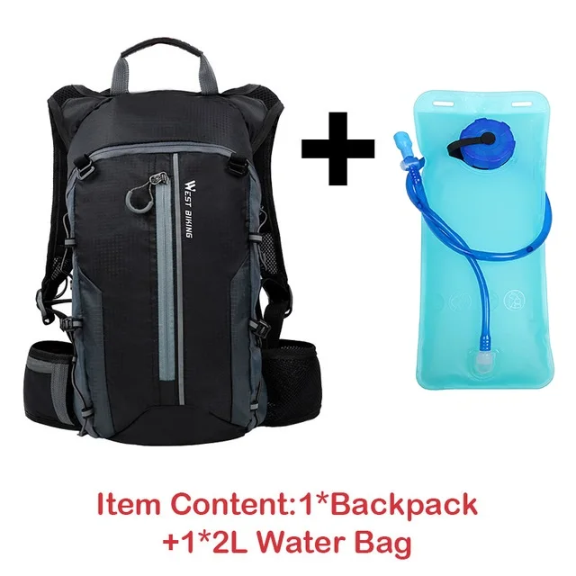 Grey-Water bag Водонепроницаемая велосипедная сумка, Велоспорт рюкзак дышащий 10L Сверхлегкий велосипед водонепроницаемая сумка для альпинизма Велоспорт гидратации рюкзак - Цвет: Grey-Water bag