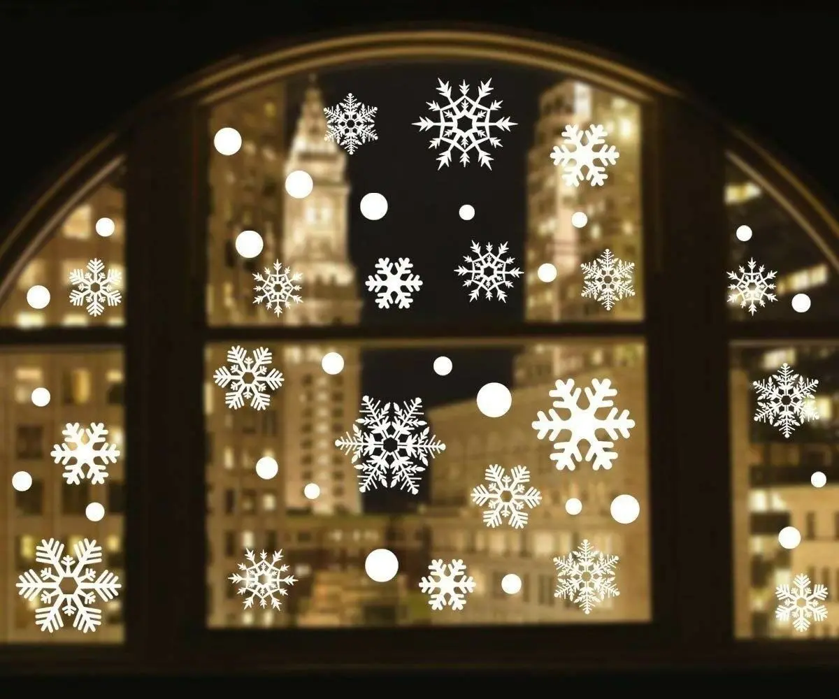 300 шт., искусственная Снежинка, украшения, наклейки на окна, снежинки, праздничные, свадебные, праздничные, конфетти, рождественские украшения