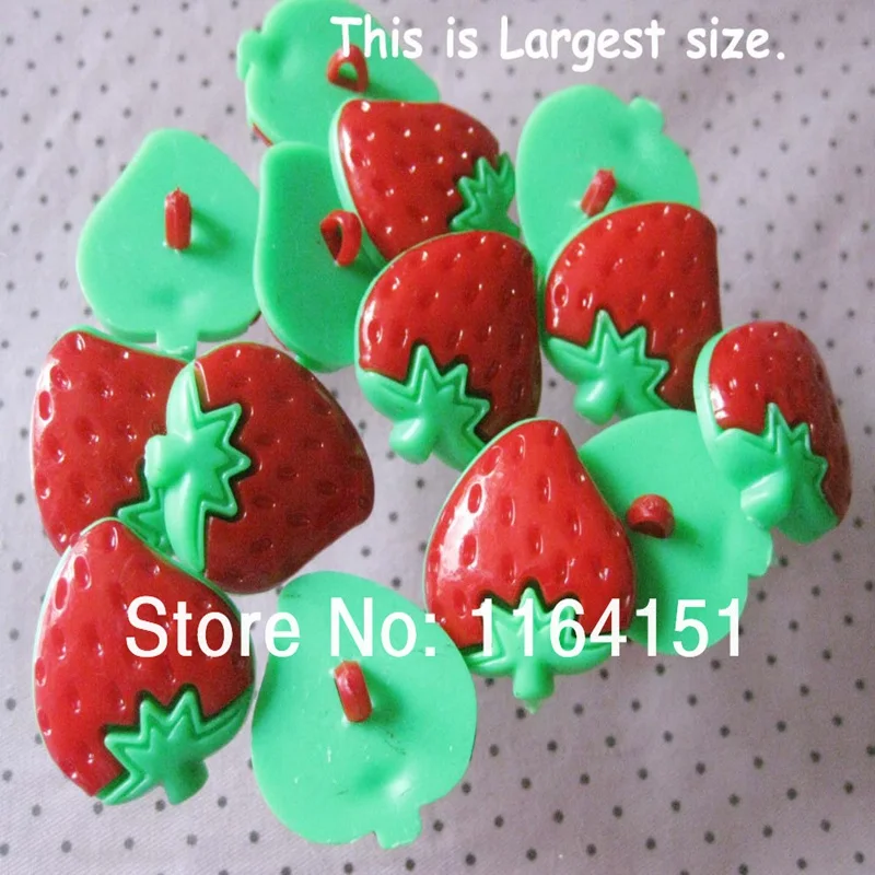 30pcs Fashion Nylon Kids Children Outerwear Buttons Cartoon Shape 16mm*22mm BIG STRAWBERRY SHAPE Children Buttons sk0168 3