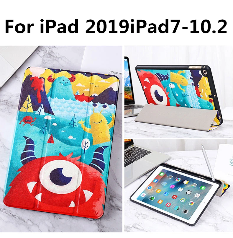 Чехол для iPad 7 с ручкой и слотом для ручки 10,2 дюймов Apple tablet 7th gen Ультратонкий силиконовый мягкий чехол все включено анти-падение тонкий leat - Цвет: Цвет: желтый