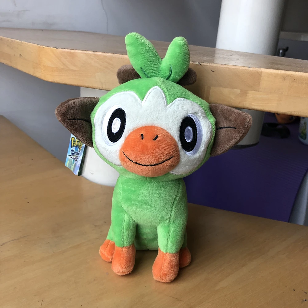 Милые Scorbunny Grookey Sobble плюшевые куклы эльф Kawaii Sirfetch 'd мягкие игрушки Кролик ящерица обезьяна утка подарки для детей ребенок - Цвет: Grookey