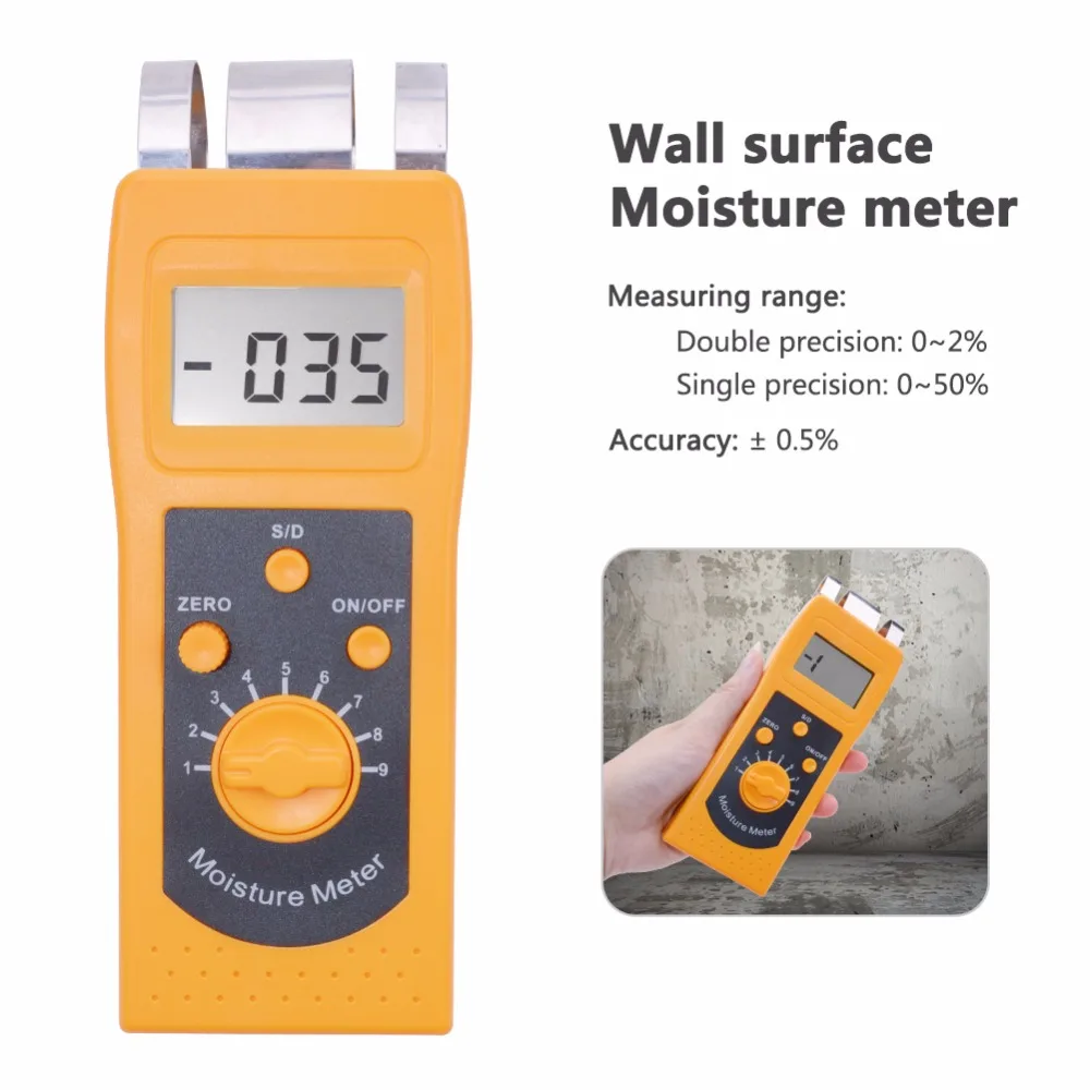 Wall Surface Moisture Meter Brick Floor Concrete Gypsum Board Marble Clay Tiles Hygrometer Digital Tester DM200C | Инструменты