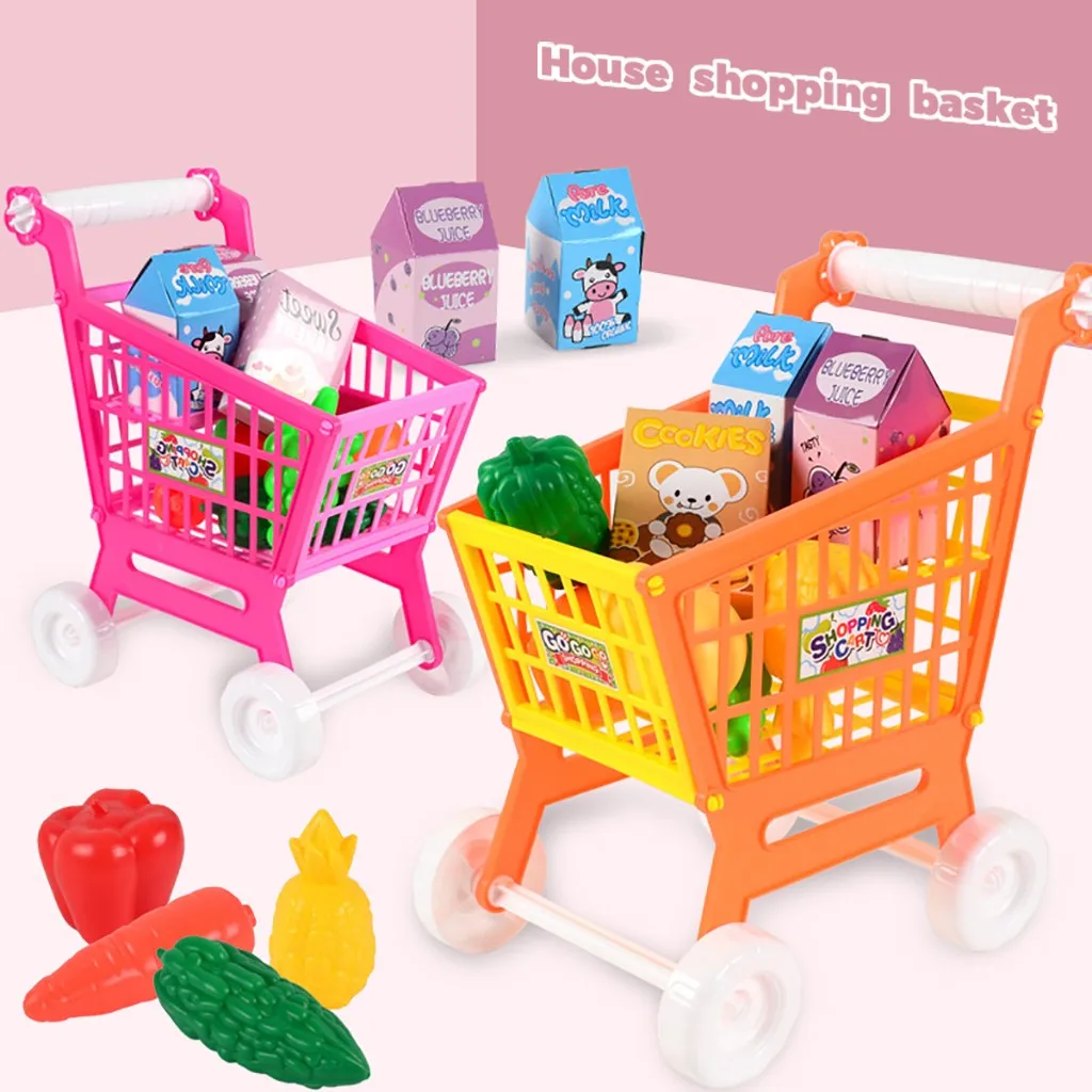 Комплект детских игрушек супермаркет корзина для покупок фрукты и имитация овощей ролевые игры дети девочки развивающие игрушки Подарки# g4
