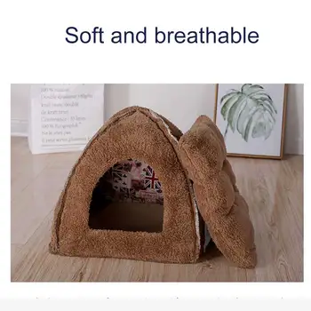 

1pc Kennel Dog Sleeping Bed Removable Foldable Cat House Warm Soft Nest Four Seasons Universal DC112