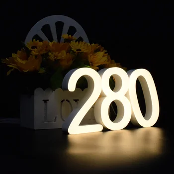 

Acrylic House Numbers 3D Modern Customs spray paint warm white Home Door Plate Sign Plaque Street Name Address Number for House