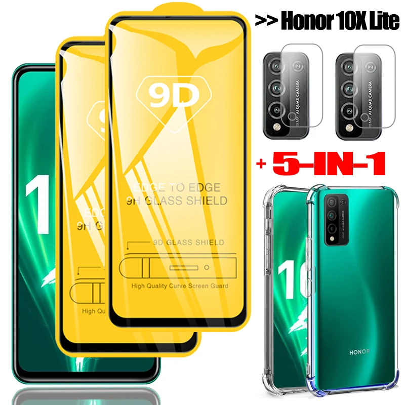 5 в 1 стекло для honor 10x lite бампер чехлы хонор 10 х лайт хуавей 10х защитное honor10x huawei x