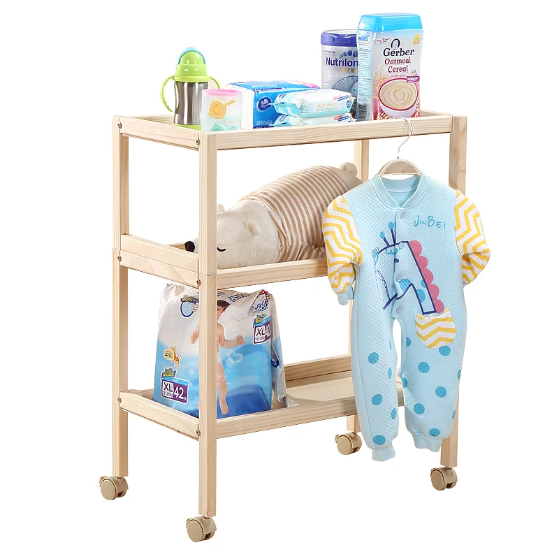 

Wooden diaper changing table, baby changing table, newborn baby changing table, touching table, multifunctional three-layer rack