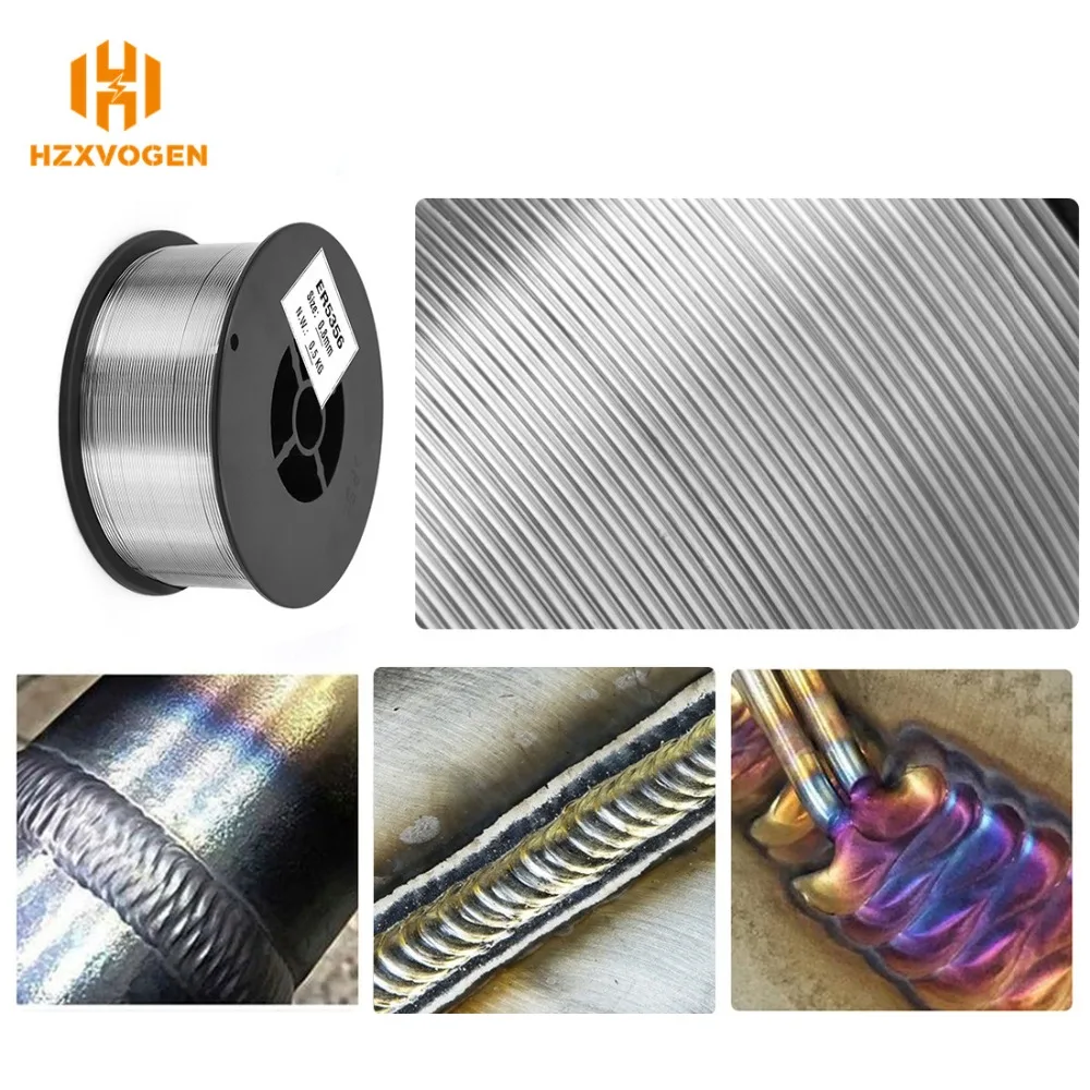 2 rollos de alambre de soldadura de aluminio y magnesio HZXVOGEN ER5356 de 0,8mm para Gas TIG MIG