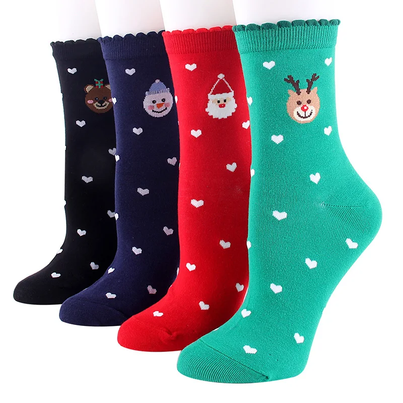 

Women Cotton Socks Colorful Cute Cartoon Sock kawaii Elk Socks Funny Personality Christmas Gift for Girls #F