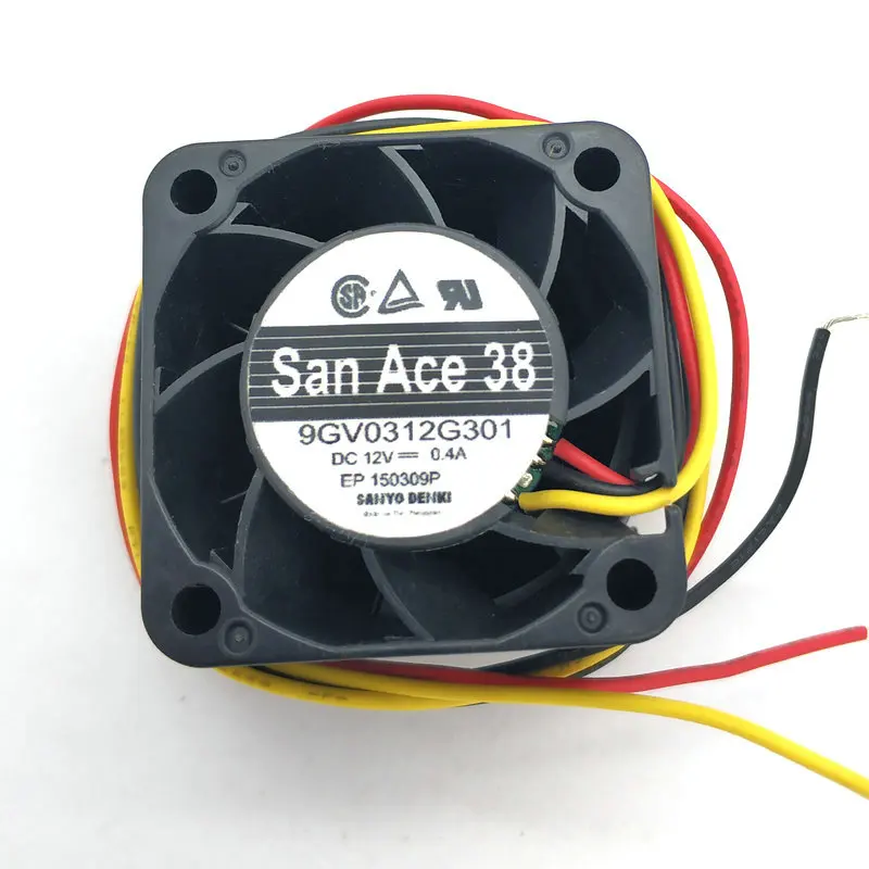 Sanyo 3 см 9GV0312G301 3828 12V 0.4A 3 провода Вентилятор охлаждения 38*38*28 мм