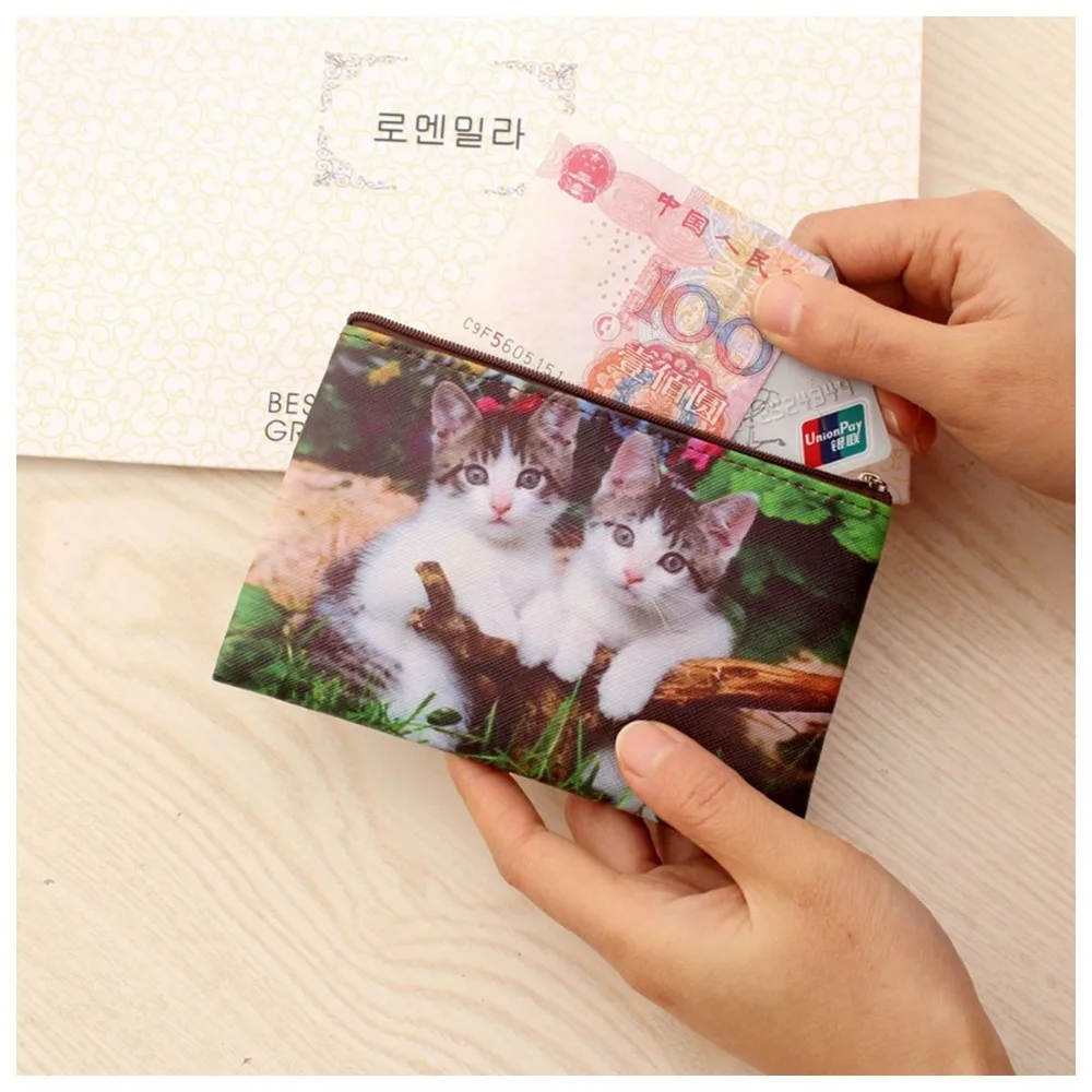 Cute Cat Coin Purse Kids kitty clutch wallet Women mini Wallet zipper cartoon Bag Pouch Holder change purse Female Carteira