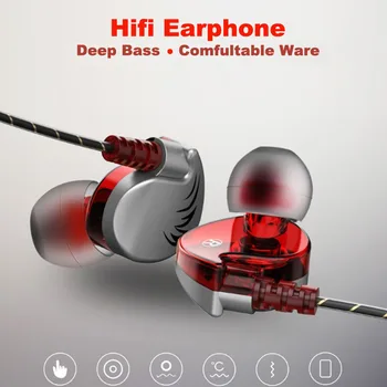 

in-Ear HiFi Earphones wired Earbuds Noise Reduction and Deep Bass with Mic Volume Control for Smartphones Handfree