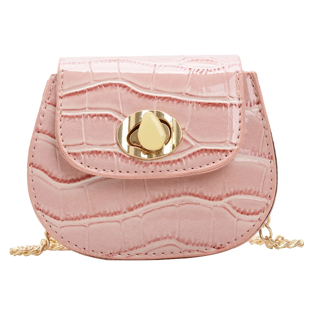 Pink Crossbody Child Bag Solid Female Retro Fashion Mobile Phone Bag Hasp Ladies Purse Crossbody Bag Shoulder Bag New Female Bag - Цвет: Pink
