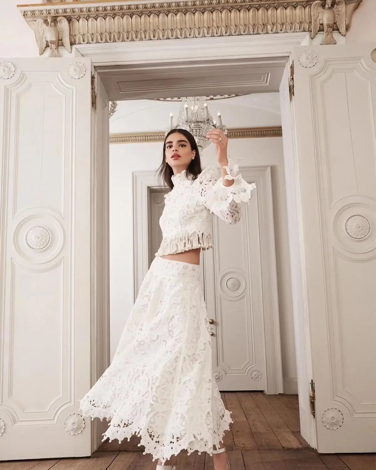 

2020 new arrive women white lace set