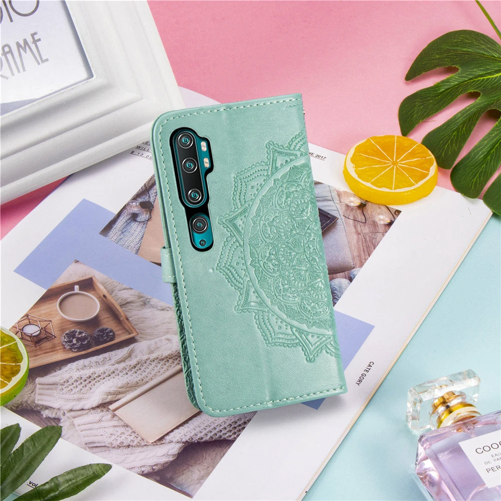 Чехол с тиснением для Xiaomi Note10 10 Pro CC9 Pro 9 Pro Чехол с откидной крышкой кожаный чехол с изображением мандалы и цветов для Redmi Note 8T 8A чехол для телефона