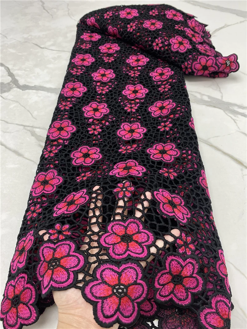 PGC French Embroidery Guipure Cord Lace Fabric 2021 High Quality Lace African Lace Fabric For Nigerian Wedding Party YA4404B-7