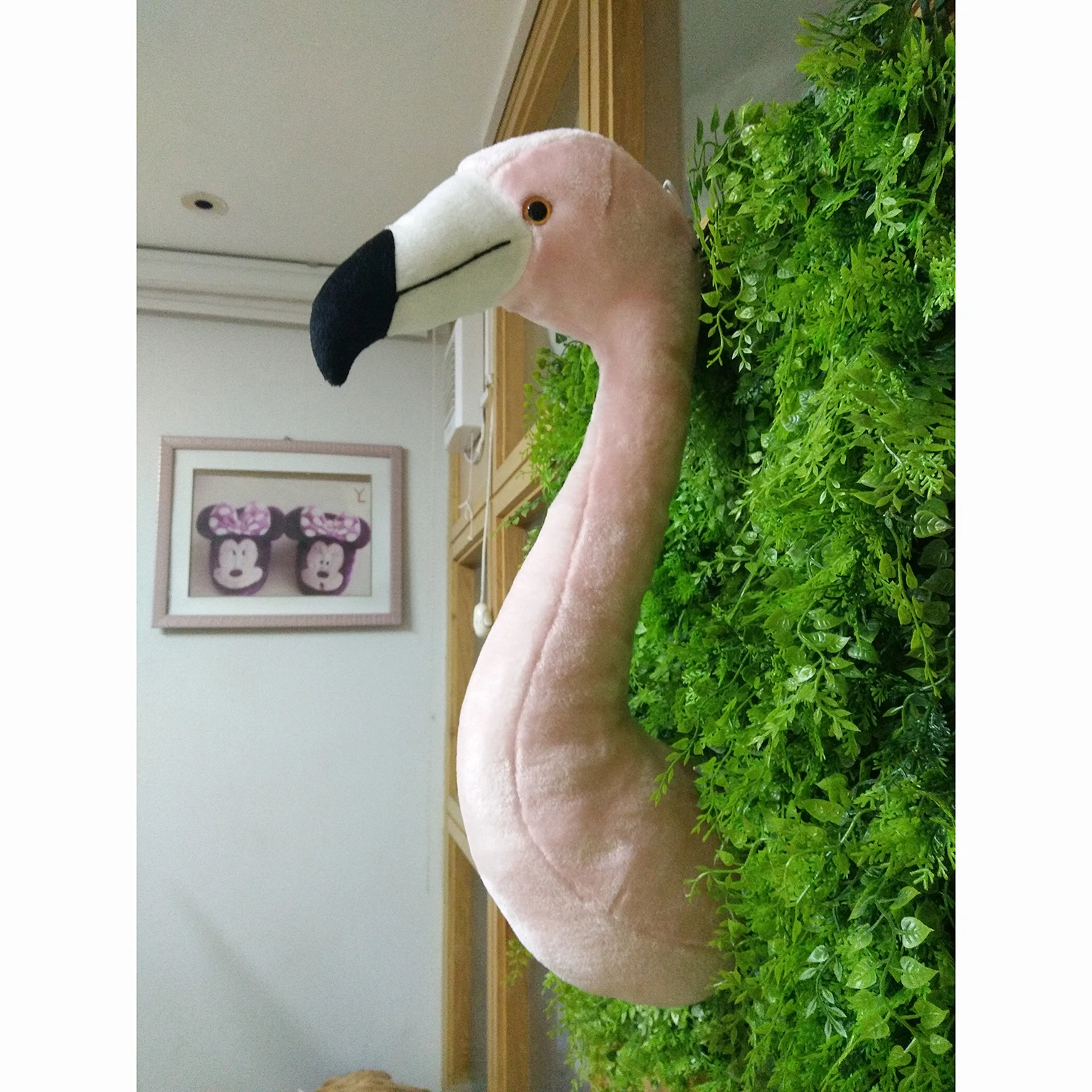 

2019 Hot sale stuffed plush toy decorative pink flamingo head for bedroom