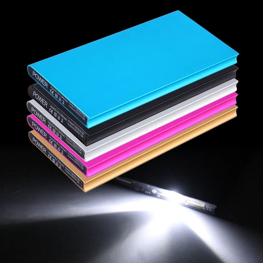 Мощность банк 20000mAh батарея Usb мини Портативный Мощность банк легкий 5V 1A/2.1A Dual USB Батарея Зарядное устройство Мощность резервного копирования для телефона
