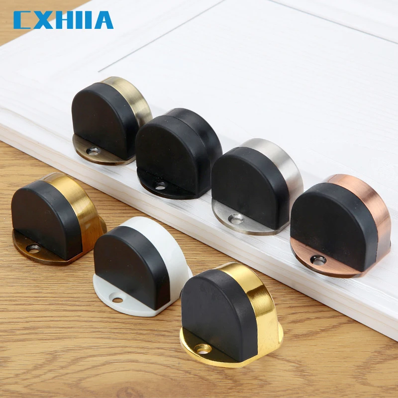 CXHIIA Stainless Steel Non Perforated Door Touch Bedroom Bathroom Invisible Anti-Collision Rubber Door Stop Stopper