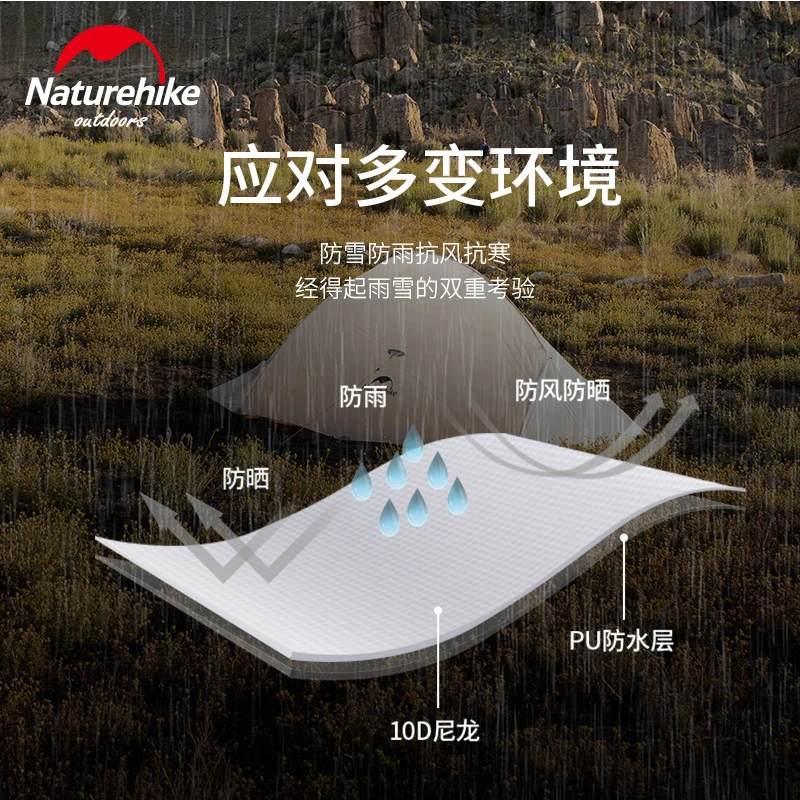 Naturehike Cloud UP 2 Ultralight Tent 10D Nylon Silicone Portable Self Standing Outdoor Camping Tents Free Mat camping tent portable tent