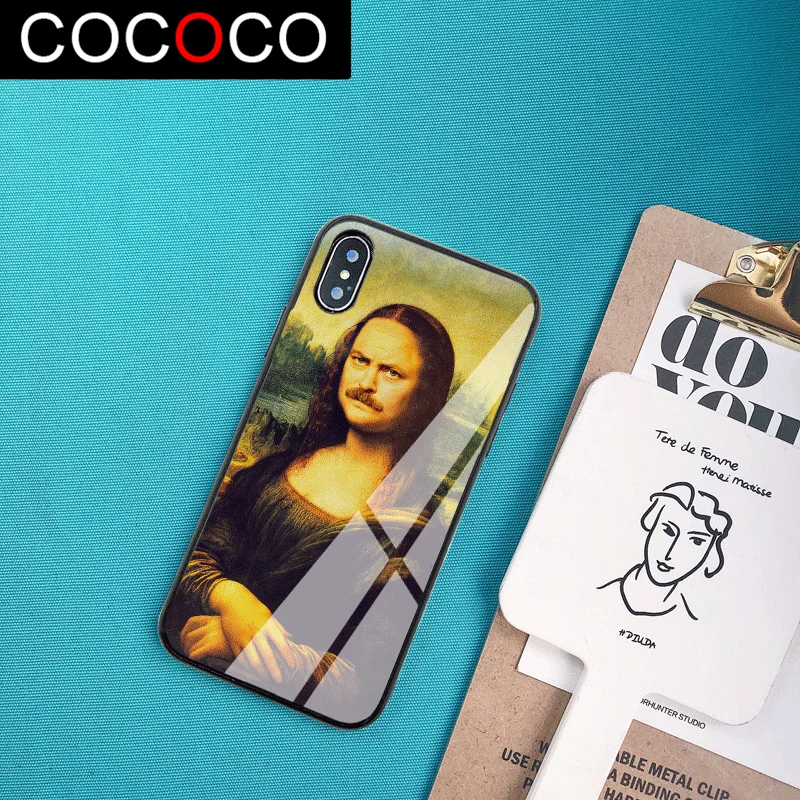 COCO Case for iPhone XR 11 Pro XS Max X 5 5S case Famous painting Glass Cases Cover For iphone 7 8 6 S 6S Plus 7Plus | Мобильные