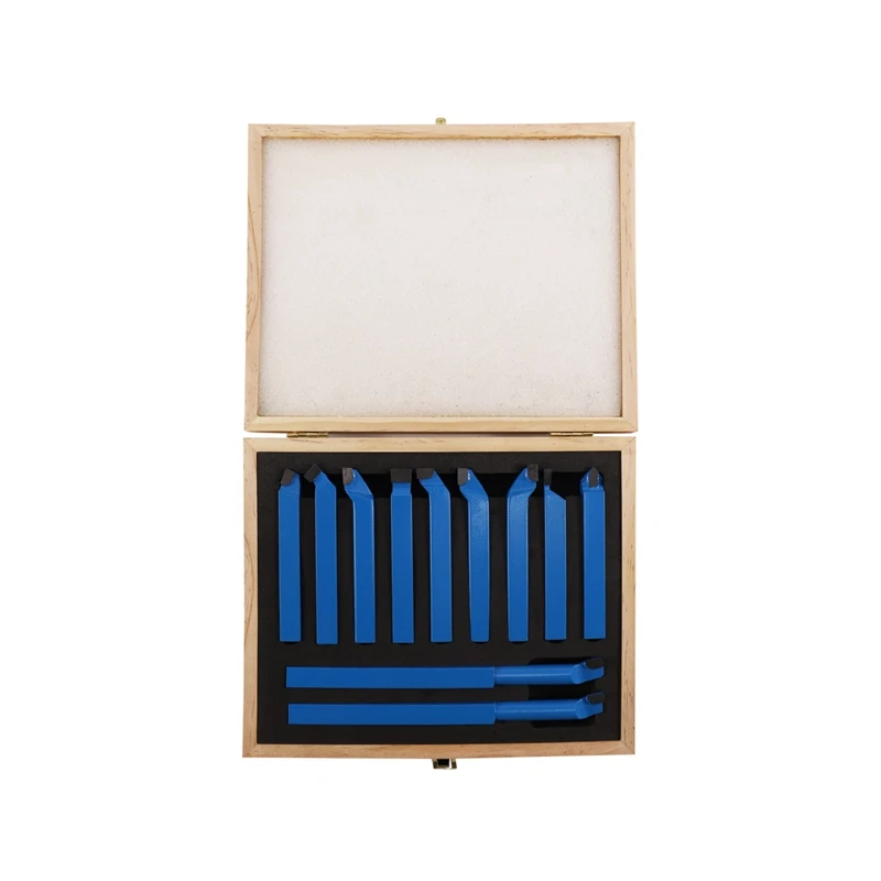 

11Pcs Blue Lathe Cutting Tool Set 12x12mm Carbide Tip External Turning Boring Bit Carbide Tipped Welding Milling Cutting Turning