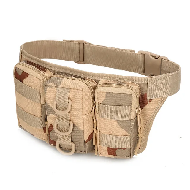 Тактическая Мужская поясная сумка, походная поясная сумка, уличная армейская Военная охотничья спортивная сумка, альпинистская походная армейская веер, тактическая посылка - Цвет: Three sand