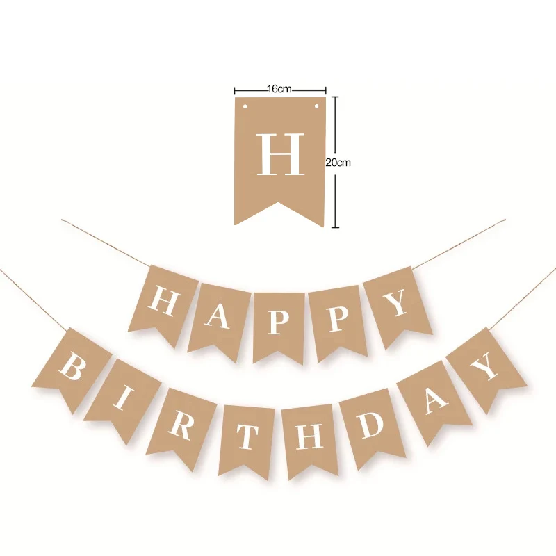 Happy Birthday Decoration 1-9th Happy Birthday Banner Balloons Flag Bunting First Decor Boy Girl Baby Shower Supplies birthday streamers birthday banner party decorations