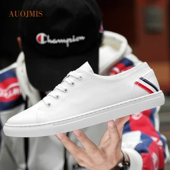 

AUOJMIS High-grade leather casual shoes Fashion trend two-layer leather men's leather wear-resistant non-slip shoes white shoes
